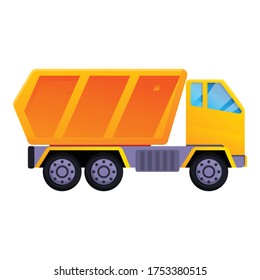 Construction tipper icon. Cartoon of construction tipper vector icon for web design isolated on white background