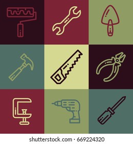 Construction Tolls Icon Set. Vector icons