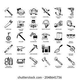 Construction Tool 1, Thin Line and Pixel Perfect Icons