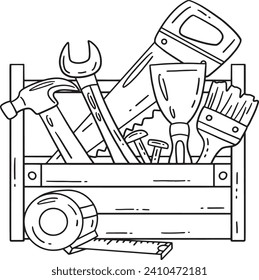 Construction Tool Box Isolated Coloring Page 