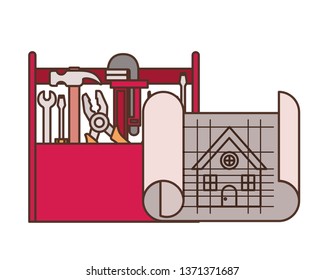 construction tool box isolated icon