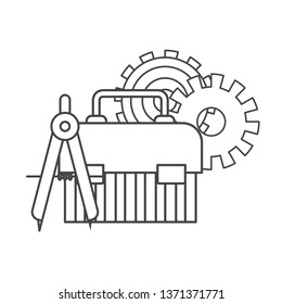 construction tool box isolated icon