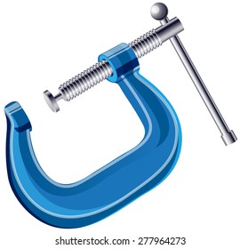 Construction Tool. C Clamp. Illustration