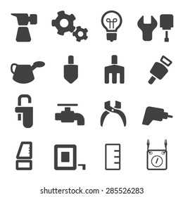 Construction tool collection icons set vector.