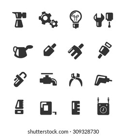Construction tool collection icons set vector.