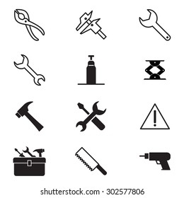 Construction tool collection Vector illustration Symbol set 2