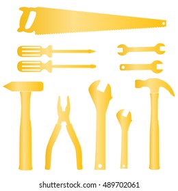 Construction tool collection.vector silhouette