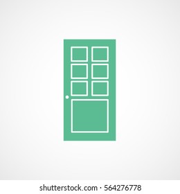 Construction Tool Door Green Flat Icon On White Background