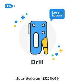 Construction Tool Flat icon . Used For web, logo, mobile app, User Interface and Infographic