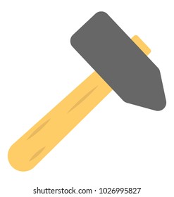 
A construction tool, hammer flat icon
