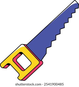Construction Tool Hand Saw Illustration