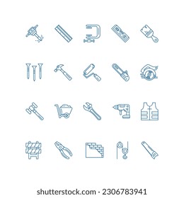 Construction tool icon. carpentry tool icon collection - vector illustration
