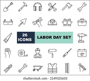 Construction tool icon collection. Labor day icons 