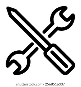 Construction tool icon with simple and line style