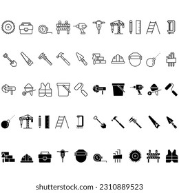 Construction tool icon vector set. repair illustration sign collection. building symbol or logo.