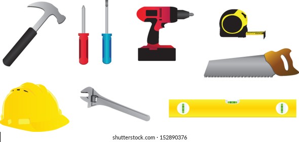 Construction tool icons.