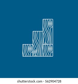 Construction Tool Laminate Parquetry Line Icon On Blue Background