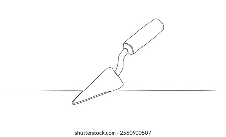 Construction tool one continuous line illustration. Hand drawn doodle sketch