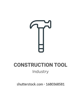 Construction tool outline vector icon. Thin line black construction tool icon, flat vector simple element illustration from editable industry concept isolated stroke on white background