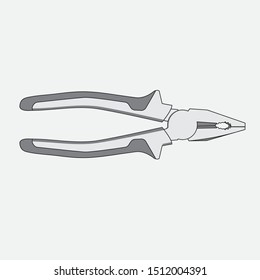 Construction tool pliers on white isolated background. Vector image esp 10