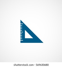 Construction Tool Ruler Blue Flat Icon On White Background