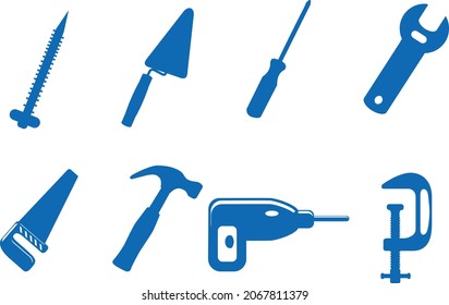 Construction tool sign, isolated Perfect symbol flat icon blue.