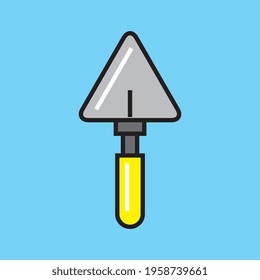 Construction tool spatula symbol on blue background vector illustration