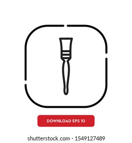 Construction tool symbol, paintbrush outline vector icon