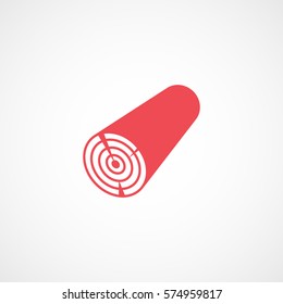 Construction Tool Wooden Beam Red Flat Icon On White Background