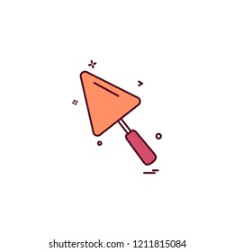Construction tool work trowel icon vector 