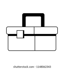 Construction toolbox isolated in black and white
