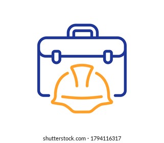 Construction Toolbox Line Icon. Architect Portfolio Sign. Engineer Case Symbol. Colorful Thin Line Outline Concept. Linear Style Construction Toolbox Icon. Editable Stroke. Vector