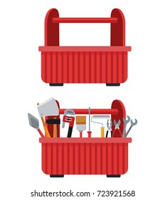 Construction toolbox service Vector Ilustration icon urban