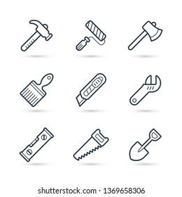 Construction Tools for building trendy icon set. Vector eps 10