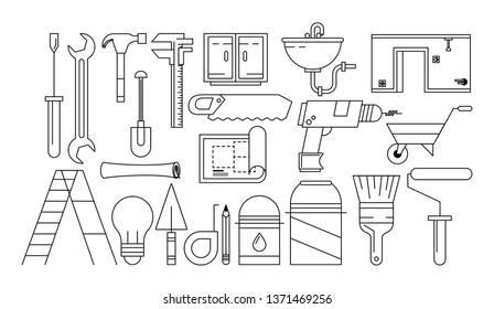 Construction tools cartoons