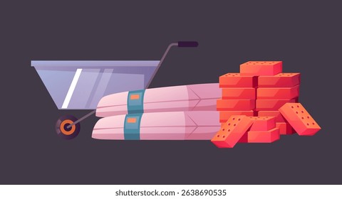 Construction tools concept isolated design element. Vector flat graphic design illustration
