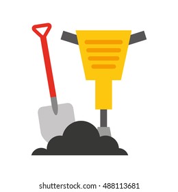 construction tools equipment icon vector illustration design