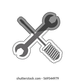 Construction tools equipment icon vector illustration graphic design