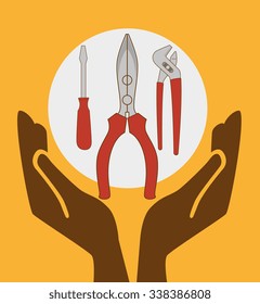 Construction and tools graphic design icons, vector illustration eps10