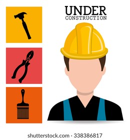 Construction and tools graphic design icons, vector illustration eps10