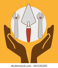 Construction and tools graphic design icons, vector illustration eps10