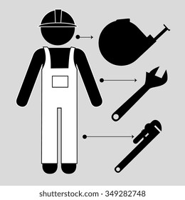 Construction and tools graphic design, vector illustration eps10