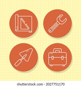 construction tools icon collection design