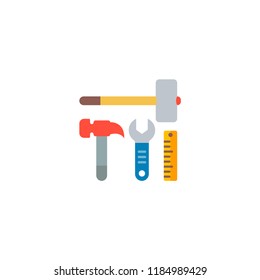 Construction tools icon flat element. Vector illustration of construction tools icon flat isolated on clean background for your web mobile app logo design.