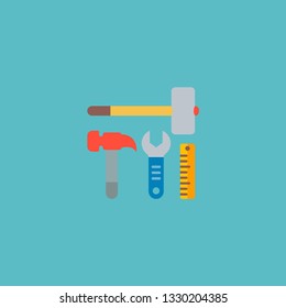 Construction tools icon flat element. Vector illustration of construction tools icon flat isolated on clean background for your web mobile app logo design.