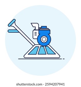 Construction Tools Icon, Floor Cutter Machine, Heavy-Duty Equipment, Editable Stroke.