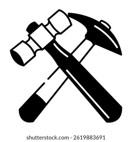 Construction tools icon in hand drawn style 
