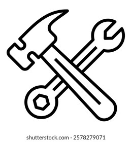 Construction Tools icon line vector illustration