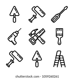 Construction & Tools Icon Set