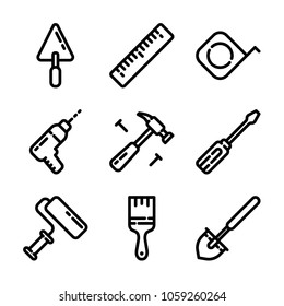 Construction & Tools Icon Set